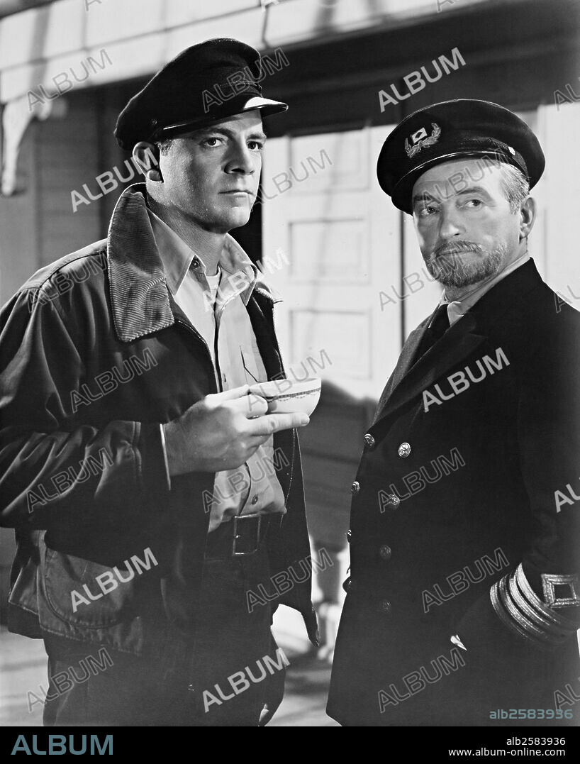 CLAUDE RAINS and DANA ANDREWS in SEALED CARGO, 1951, directed by ALFRED L. WERKER. Copyright RKO RADIO PICTURES.