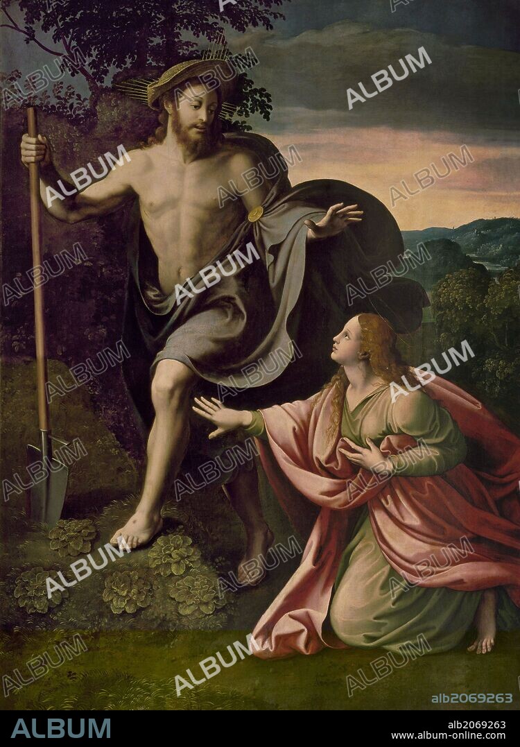 Giulio Romano / 'Noli me tangere', Primera mitad del siglo XVI, Escuela Italiana, Óleo sobre tabla, 220 cm x 160 cm, P00323.