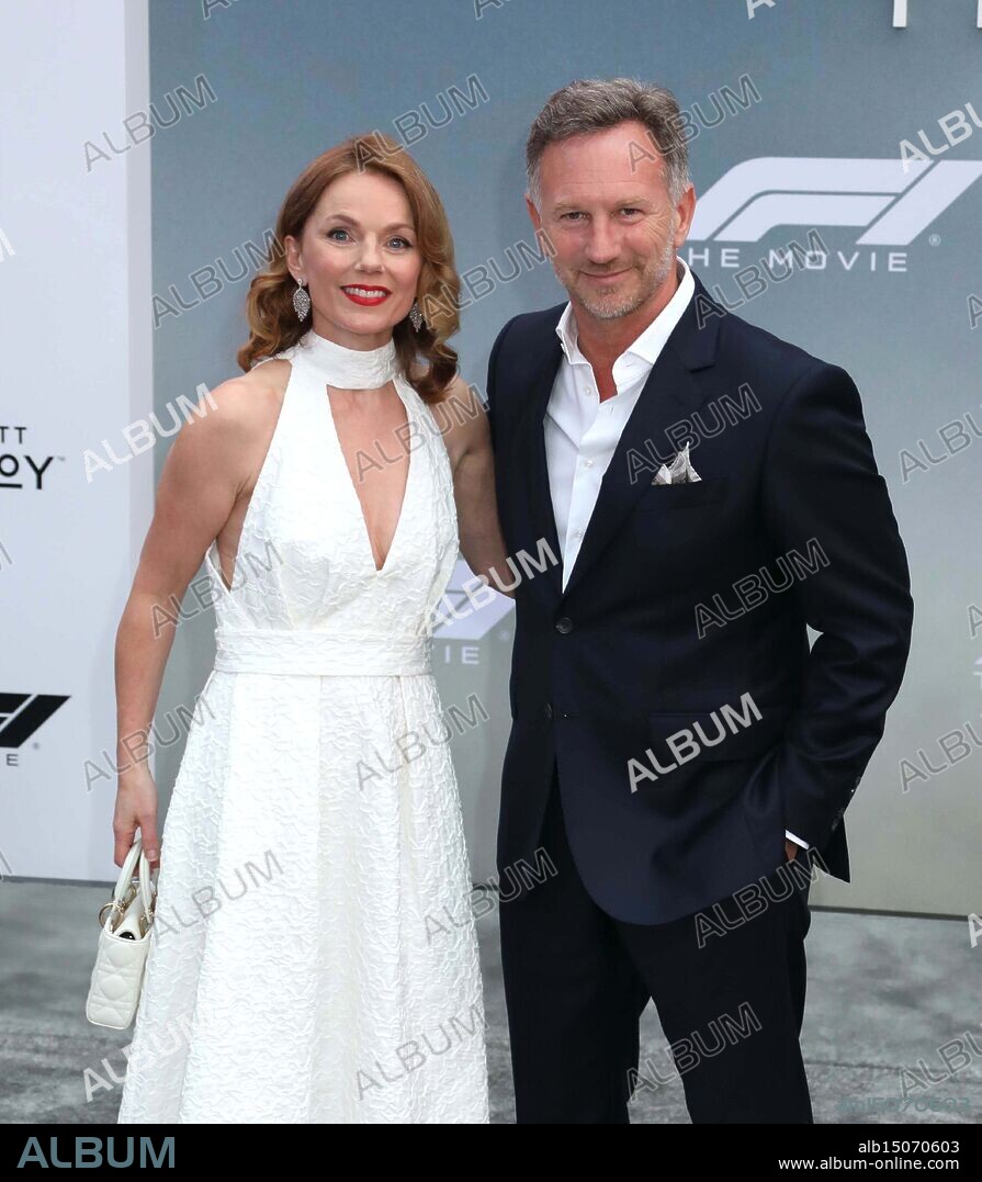 June 16, 2025, New York, New York, USA: Spice Girl GERI HALLIWELL HORNER and her husband CHRISTIAN HORNER seen during the arrivals for Apple Original Films World Premiere of âF1 The Movieâ held in Times Square. (Credit Image: © Nancy Kaszerman/ZUMA Press Wire).