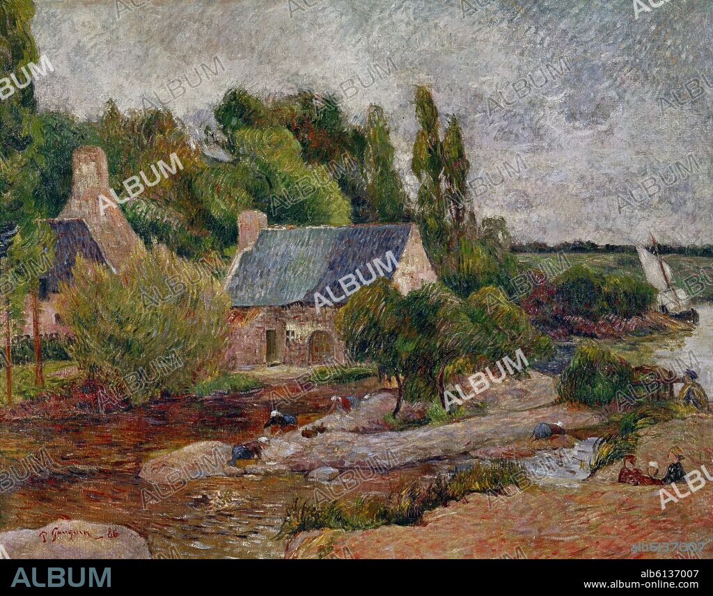 PAUL GAUGUIN. Washerwomen at Pont-Aven - 1886 - 71x90 cm - oil on canvas.