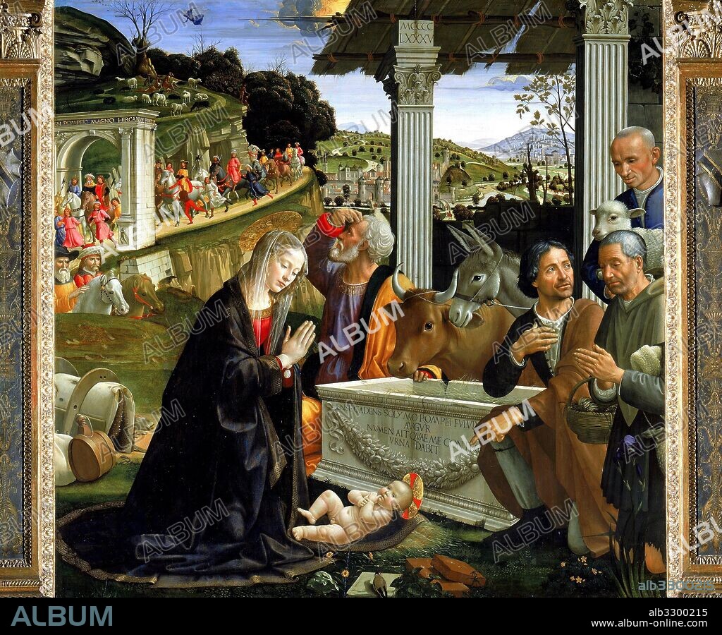 DOMENICO GHIRLANDAIO. Adoración de los pastores, 1485.(Capilla Sassetti).