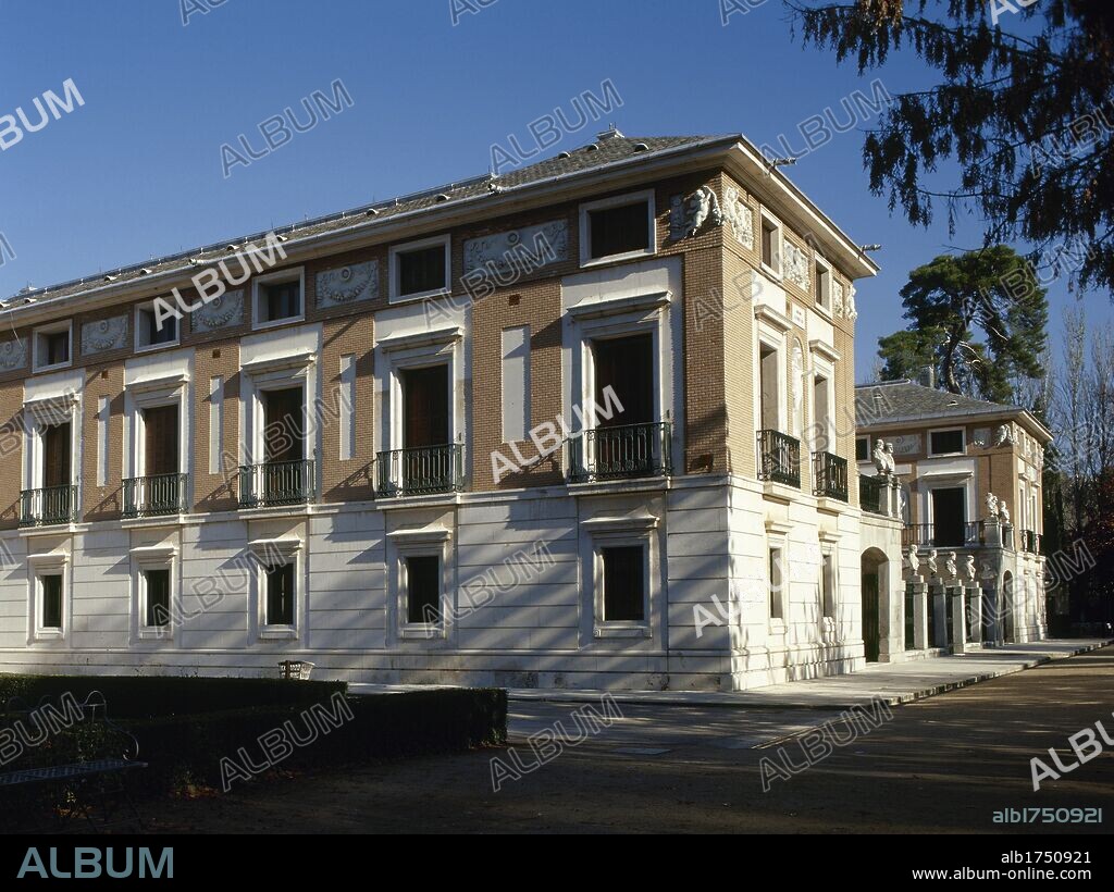 Spain, Community of Madrid, Aranjuez. The Farmhand's House (Casa del Labrador). Neoclassical style palace. It was intended for royal recreational use. The initial design was projected by Juan de Villanueva, and completed by Isidro Gonzalez Velazquez.