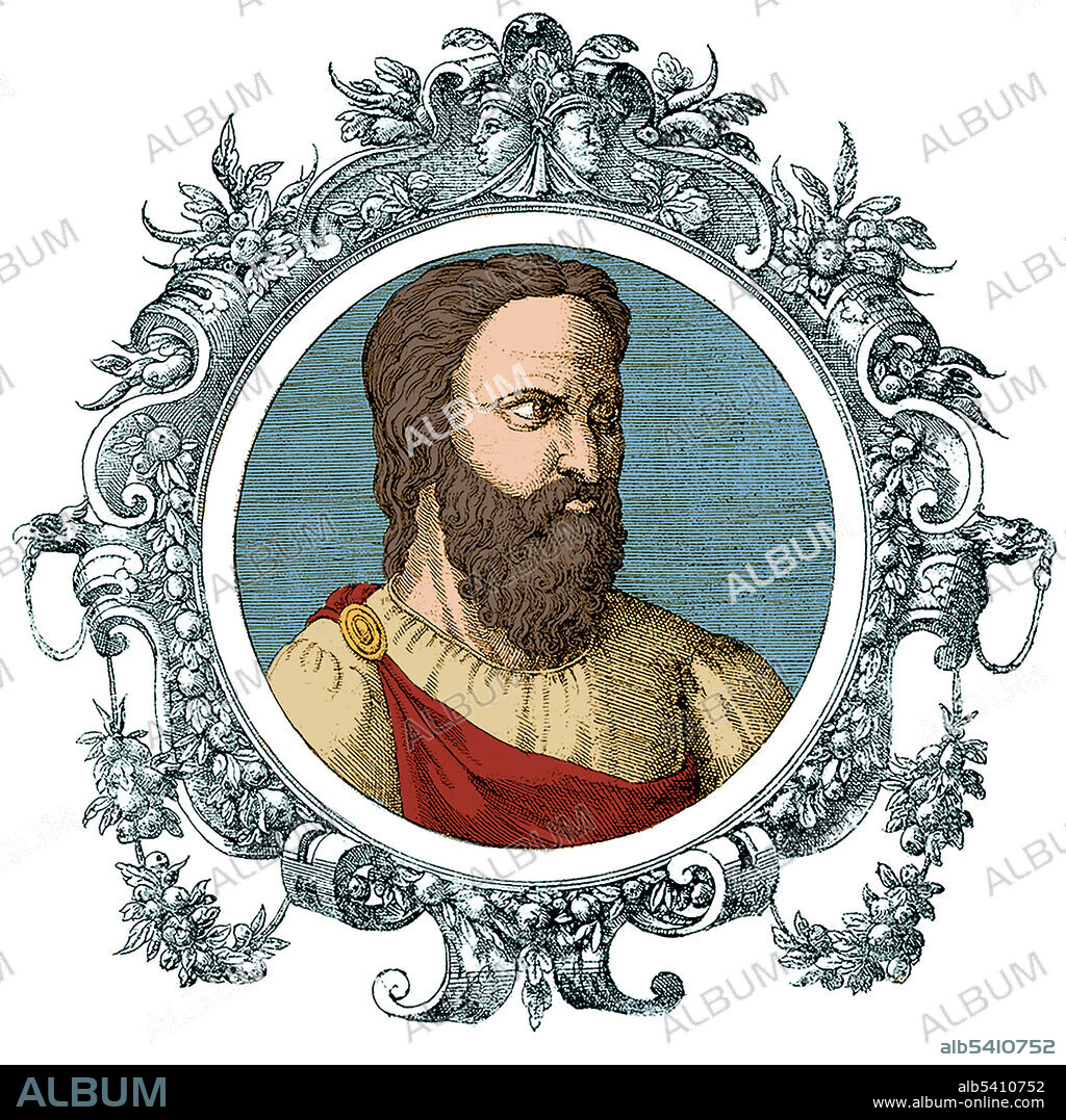Aretaeus was a celebrated Greek physician who probably lived in Cappadocia in the second half of the second century AD, part of the Roman Empire. His eight treatises on diseases are among the most important Greco-Roman medical works. He wrote the first known descriptions of celiac disease and diabetes, and refined definitions of many other diseases. Colorized.