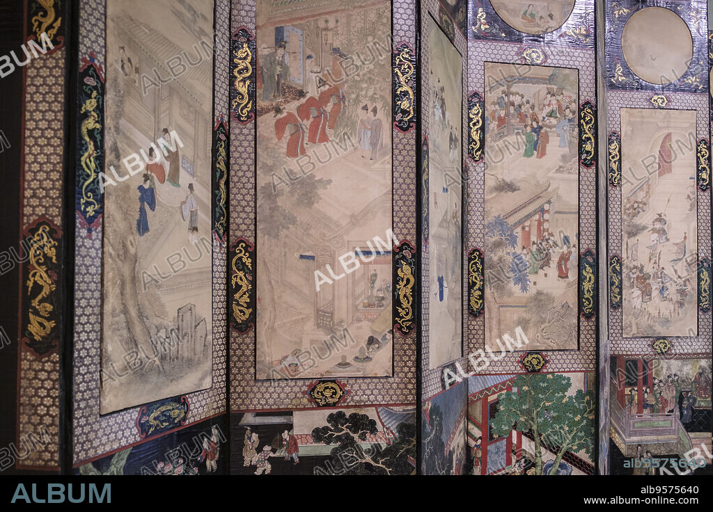 biombo de Coromandel, finales del siglo XVII, China, Fundación Calouste Gulbenkian, («Fundação Calouste Gulbenkian»), Lisboa, Portugal.