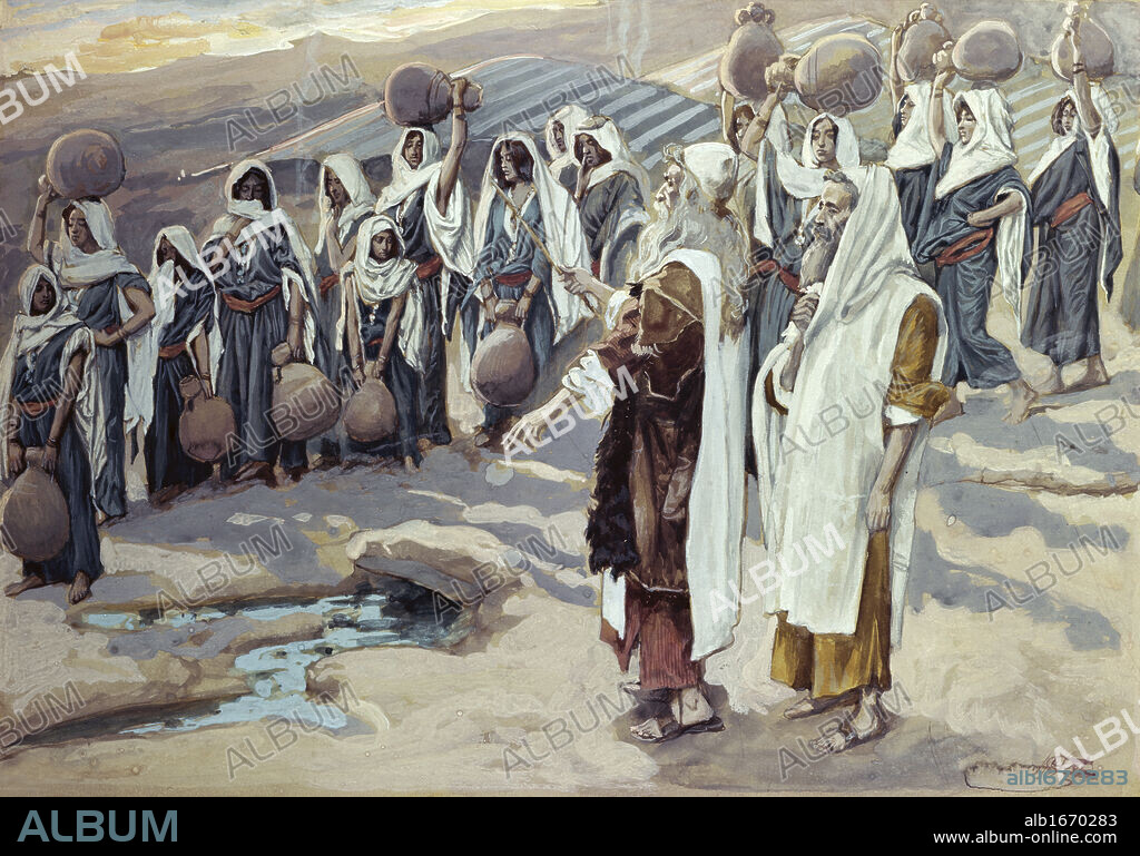 JAMES TISSOT. Moses Smiteth the Rock in the Desert   James J. Tissot (1836-1902/French)   Jewish Museum, New York.