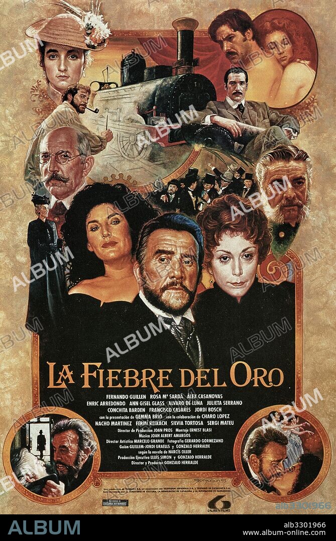 Poster de LA FIEBRE DEL ORO, 1993 (LA FEBRE D'OR), dirigida por GONZALO HERRALDE. Copyright TRASBALS, S.A./TVE/TVC.