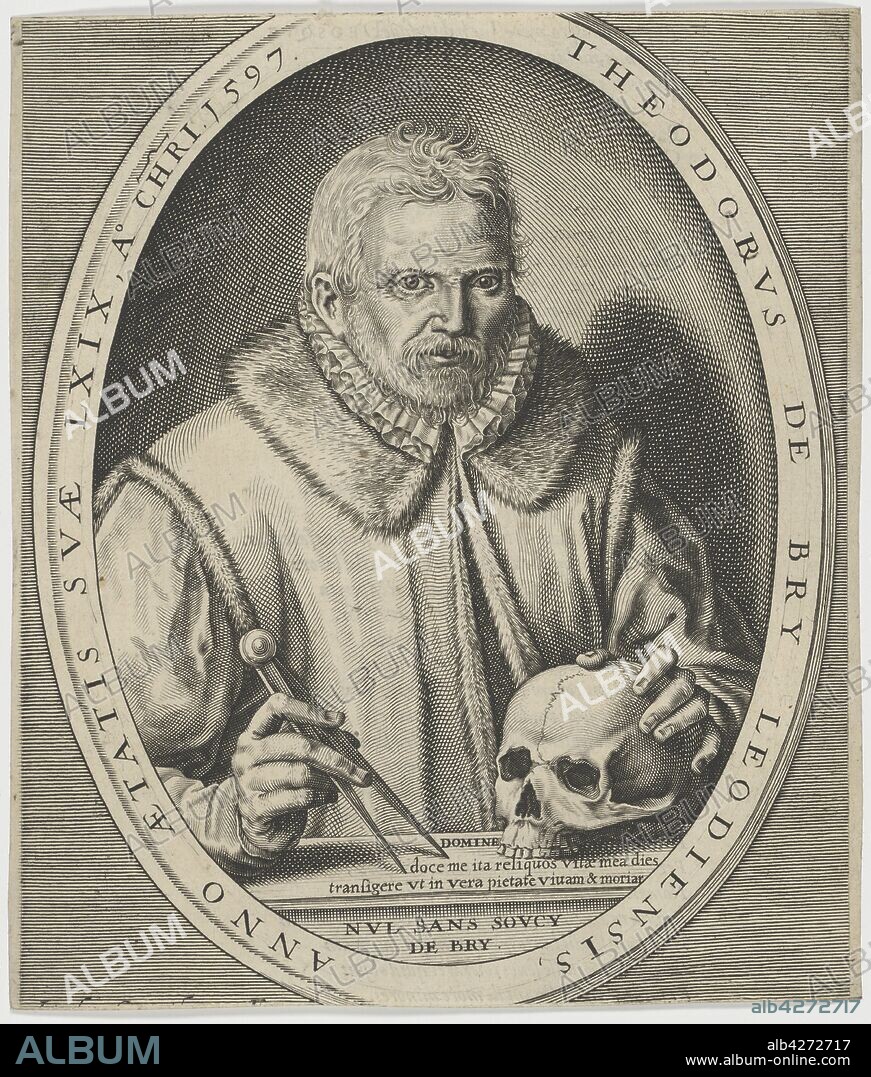 JOHANN THEODOR DE BRY. Portrait of Theodor de Bry (1528-1598).