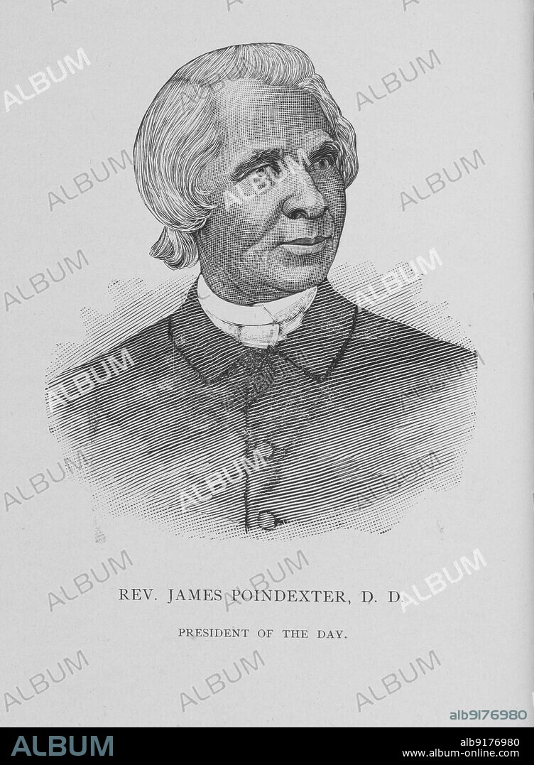 Rev. James Poindexter, D. D. President of the day, 1888. Abolitionist, civil rights activist, politician, minister of white, Native American and black heritage. From 'The Centennial Jubilee of Freedom at Columbus, Ohio'.