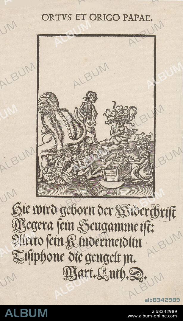 CRANACH, LUCAS, THE ELDER. Ortus et origo Papae (Birth and Origin of the Pope).