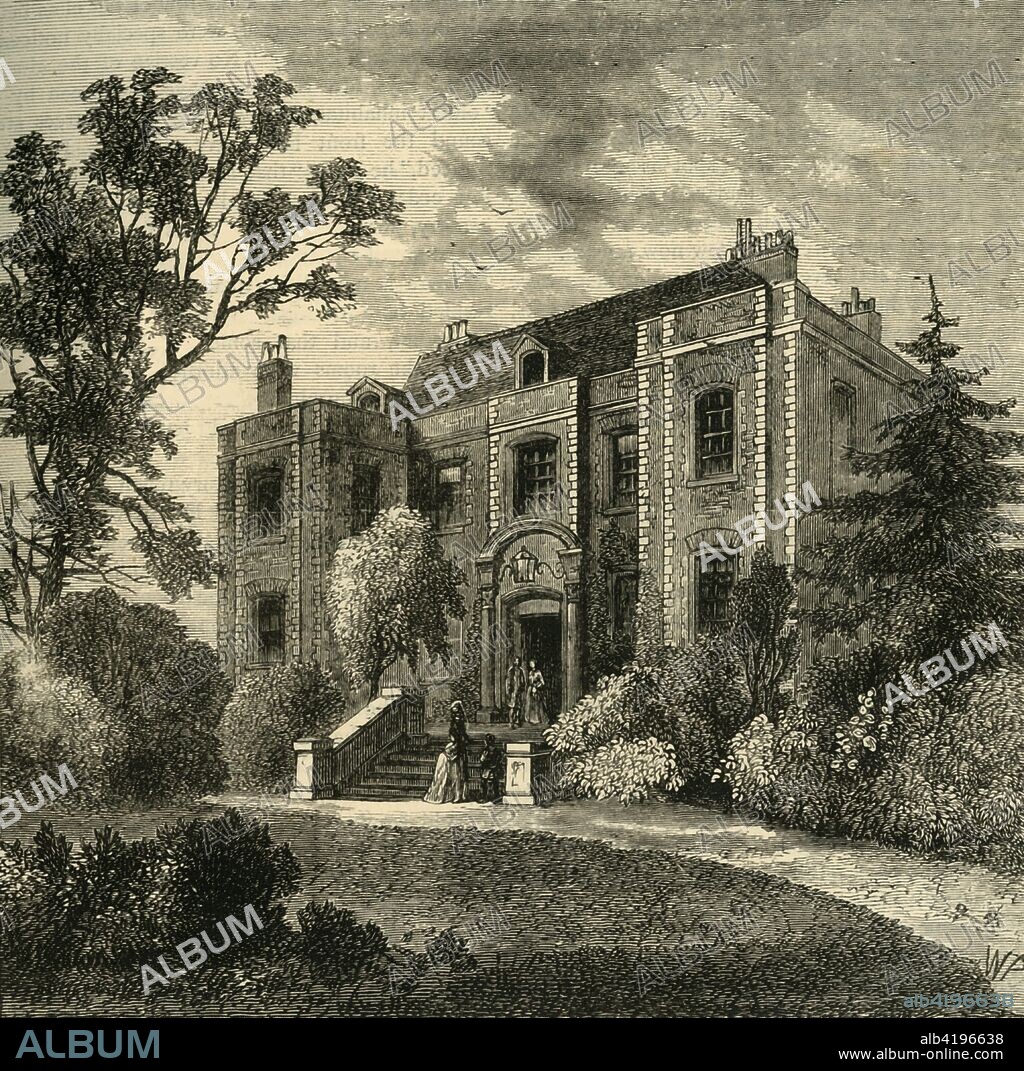 'Bowyer House', (c1878). The 'Old Bowyer Manor House' in the village of Camberwell, (now part of south London). The land was purchased in 1583 by Edmund Bowyer, and the house was built during the reign of Queen Elizabeth I. 'The house was pulled down in 1861, on its being purchased by the London, Chatham, and Dover Railway Company.' From Old and New London: A Narrative of Its History, Its People, And Its Places. The Southern Suburbs, Volume VI, by Edward Walford. [Cassell, Petter, Galpin & Co., London, Paris & New York, c1878].