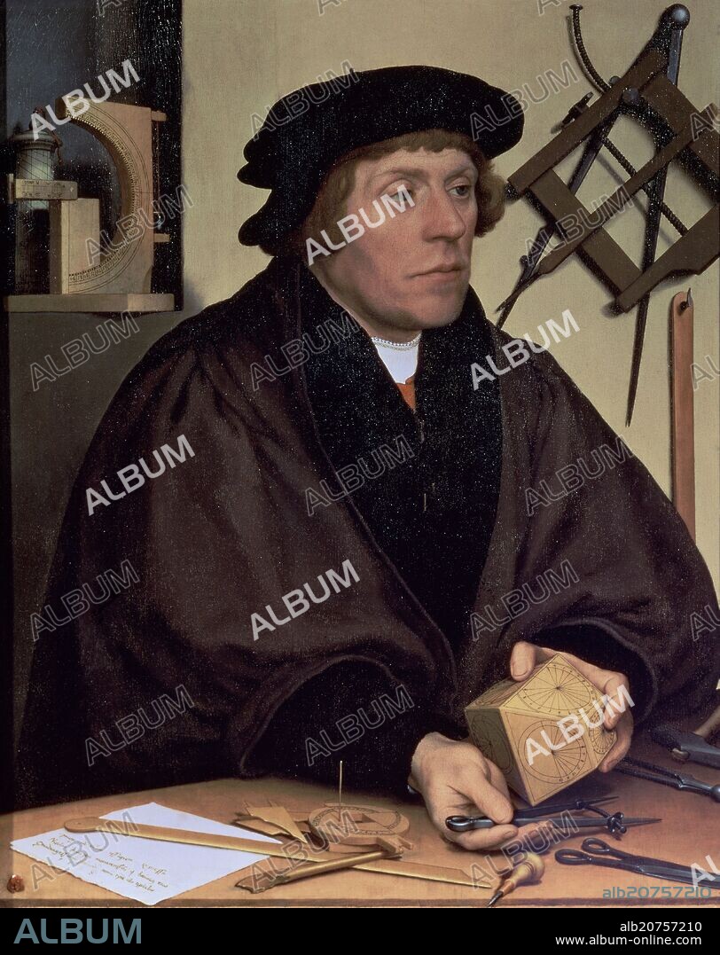 HANS HOLBEIN EL JOVEN (1497-1543). NICOLAS KRATZER - 1528 - OLEO/MADERA - 83 × 67 cm - RENACIMIENTO ALEMAN.