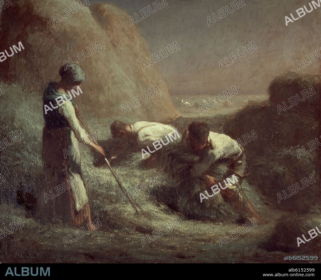 JEAN FRANCOIS MILLET (1814-1875). LOS GAVILLADORES - 1858 - OLEO/TELA - REALISMO FRANCES.