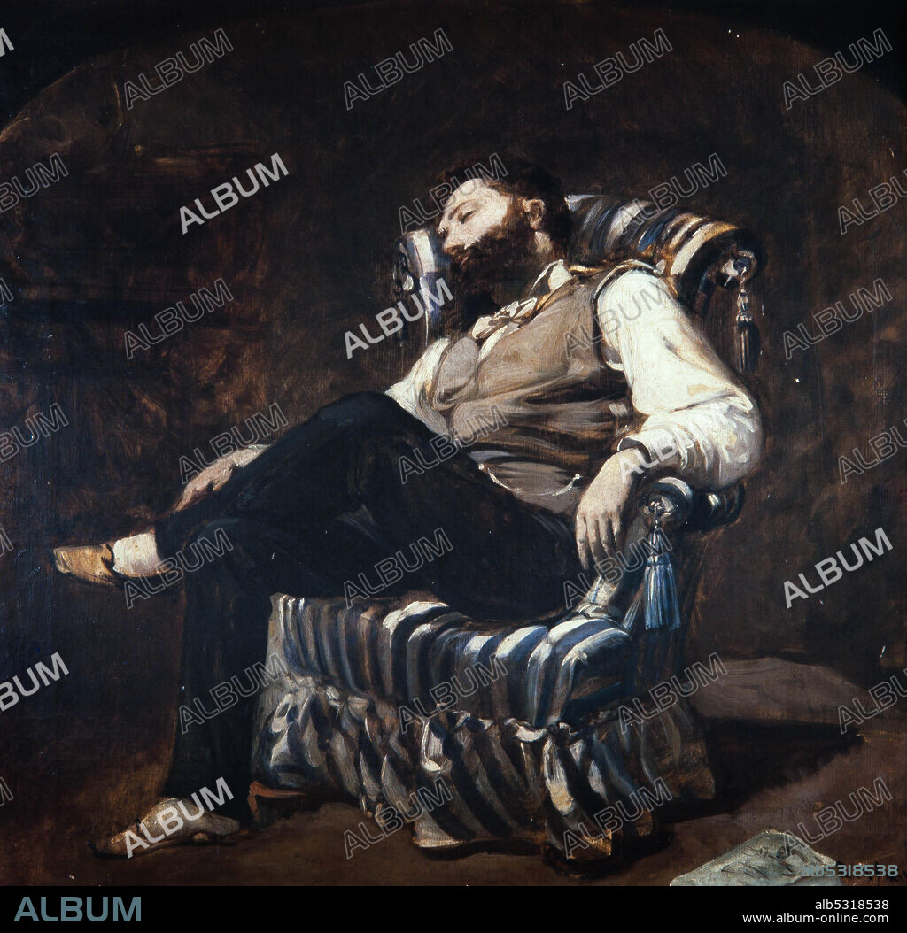 RAMON MARTI ALSINA. Ramon Martí i Alsina / 'La siesta', ca. 1884, Óleo sobre lienzo, 53 x 56 cm. Museu Nacional d'Art de Catalunya.