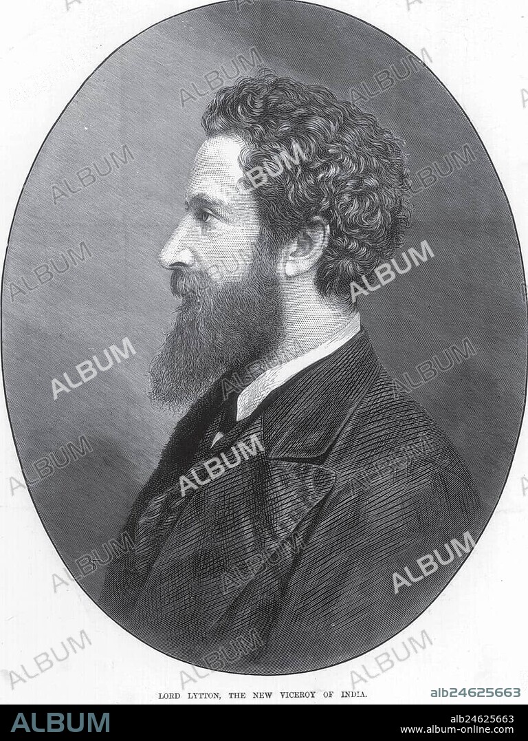 Lithographic portraits, lord Lytton, the new viceroy of India NO MR