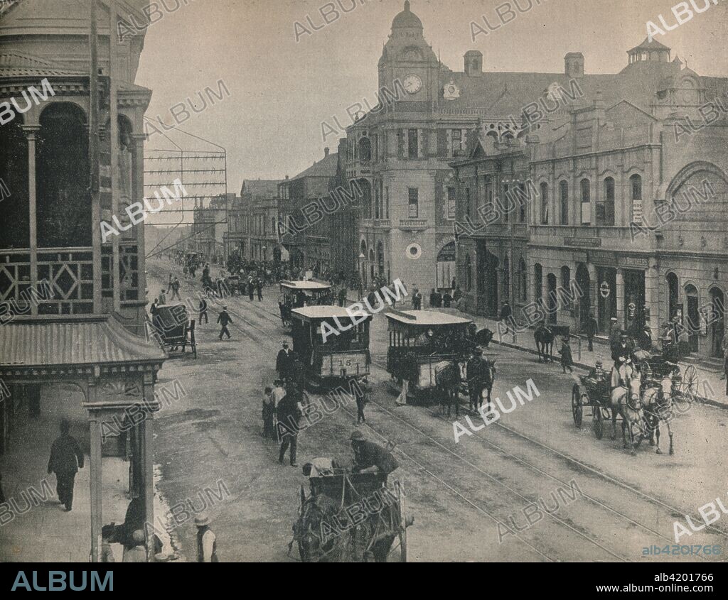 'Commissioner Street, Johannesburg', c1900. From "South Africa in Peace and War" edited by C. Lang Neil. [Miles & Miles, London].