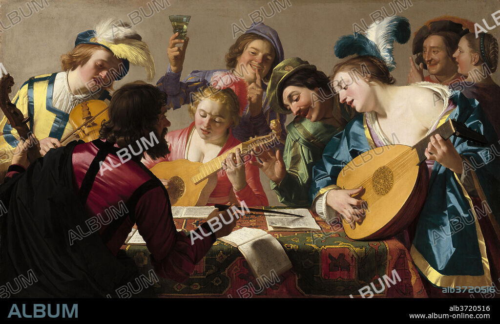 GERRIT VAN HONTHORST. The Concert. Dated: 1623. Dimensions: overall: 123.5 × 205 cm (48 5/8 × 80 11/16 in.). Medium: oil on canvas.