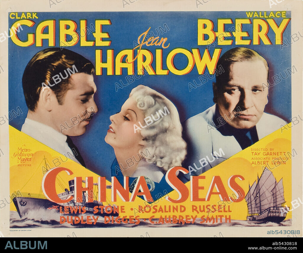 CLARK GABLE, JEAN HARLOW y WALLACE BEERY en LOS MARES DE CHINA, 1935 (CHINA SEAS), dirigida por TAY GARNETT. Copyright M.G.M.