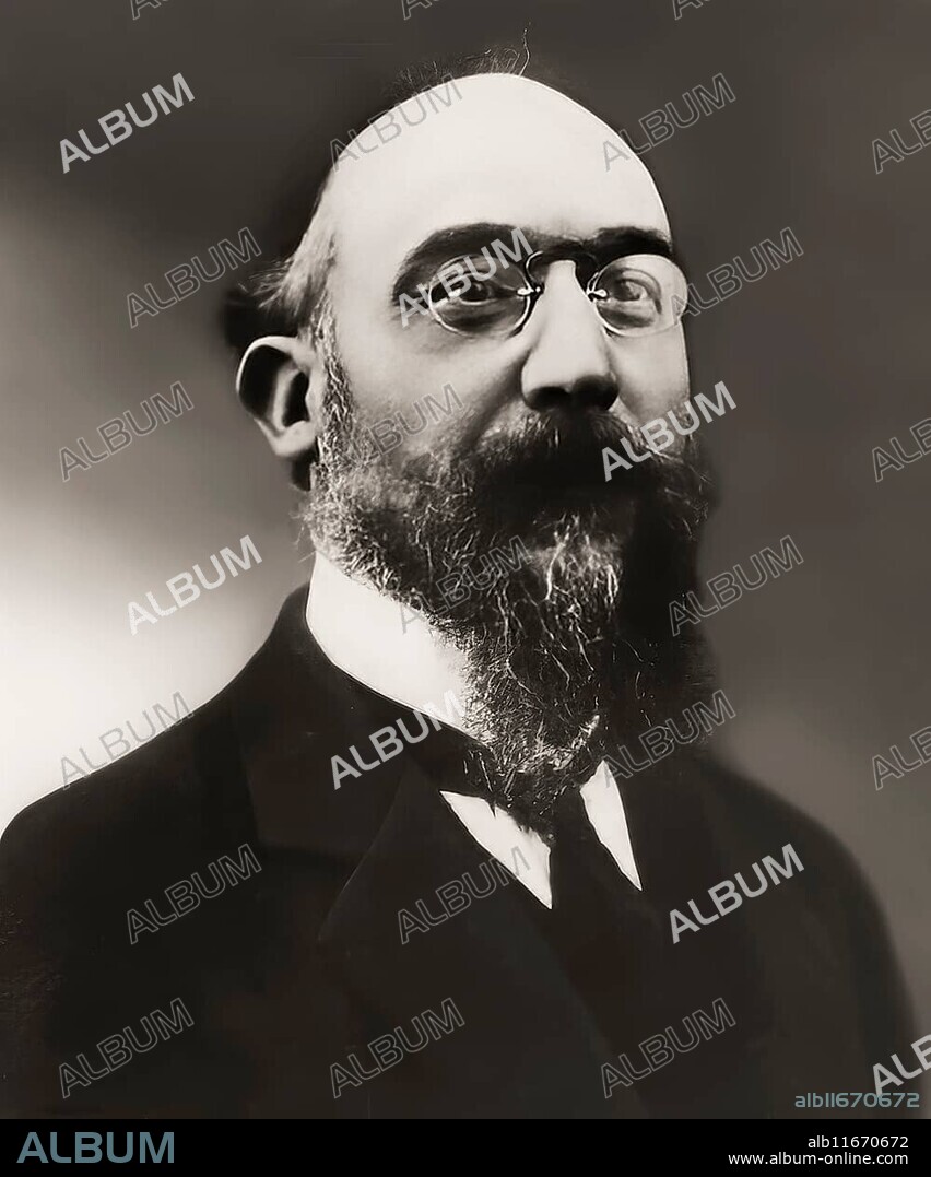 Erik Satie, 1866 – 1925, a French composer and pianist, portrait digitally edited according to a photography by Studio Hamelle, Paris, c. 1914.