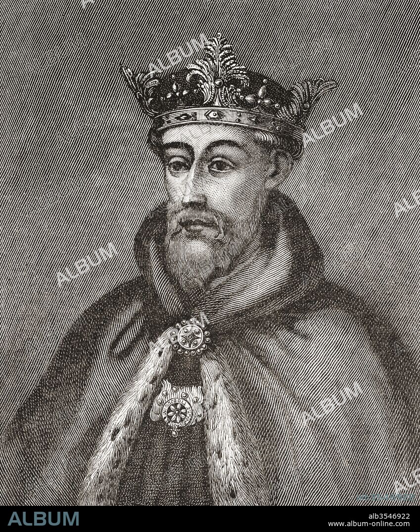 John of Gaunt, 1st Duke of Lancaster, Duke of Aquitaine, 1340 –1399. Member of the House of Plantagenet and third surviving son of King Edward III. From Cassell's History of England, published c.1901.