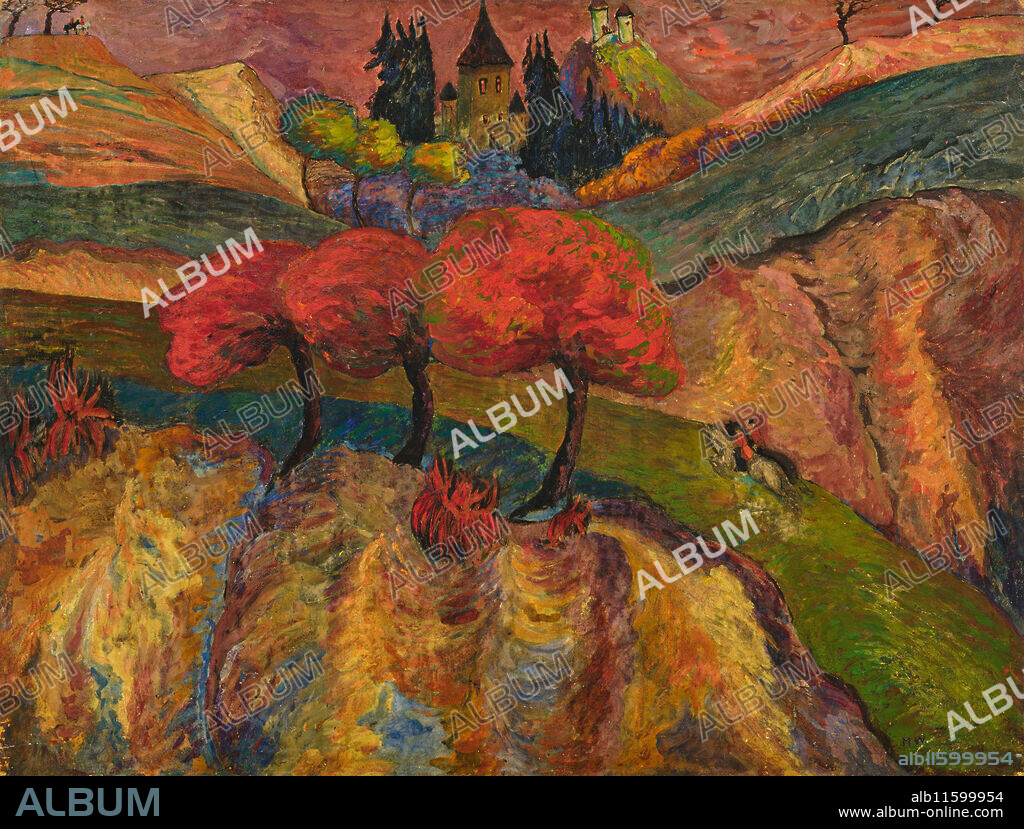 MARIANNE VON WEREFKIN. Romantic landscape with riders.