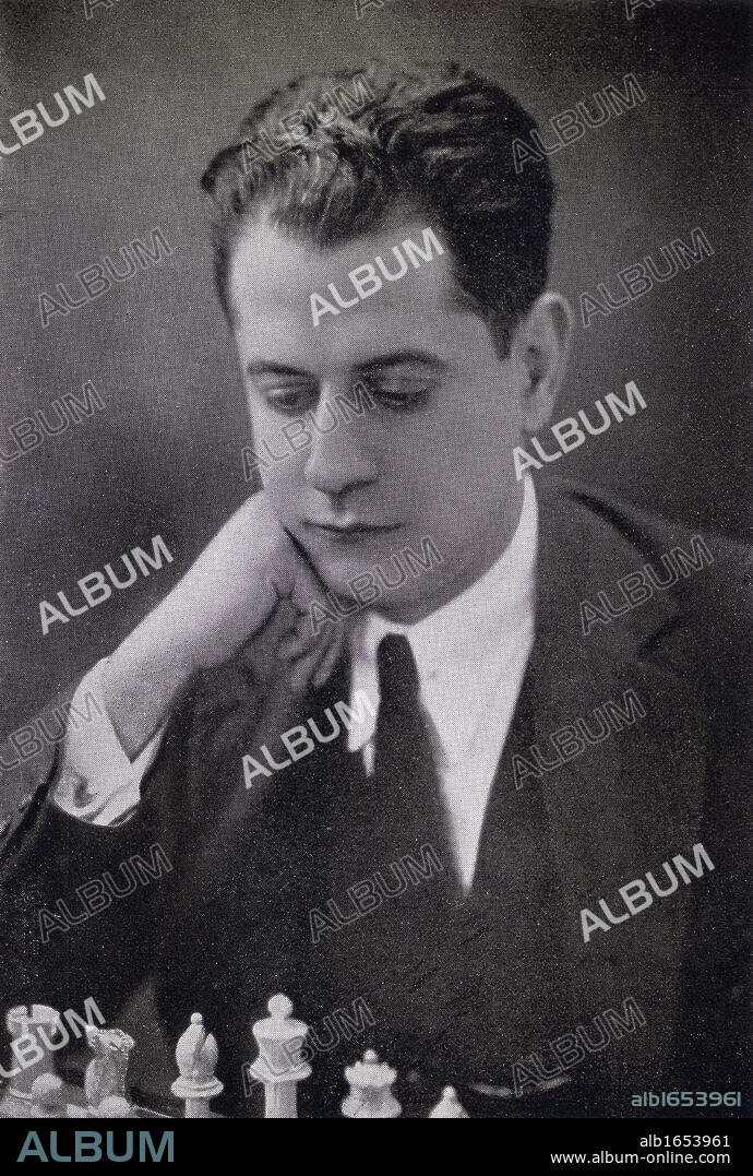 Jose Raul Capablanca y Graupera 1888 - 1942 Cuban world-class chess player diplomat and chess writer World chess champion 1921 - 1927 Illustration from Chess Pie No3 The Official Souvenir International Tournament published 1936.
