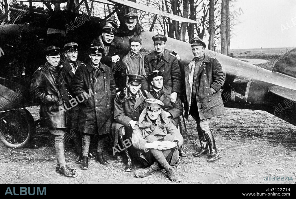 Photograph of Manfred Albrecht Freiherr von Richthofen (1892-1918) German fighter pilot with the Imperial German Army Air Service during the First World War. Dated 1917 .