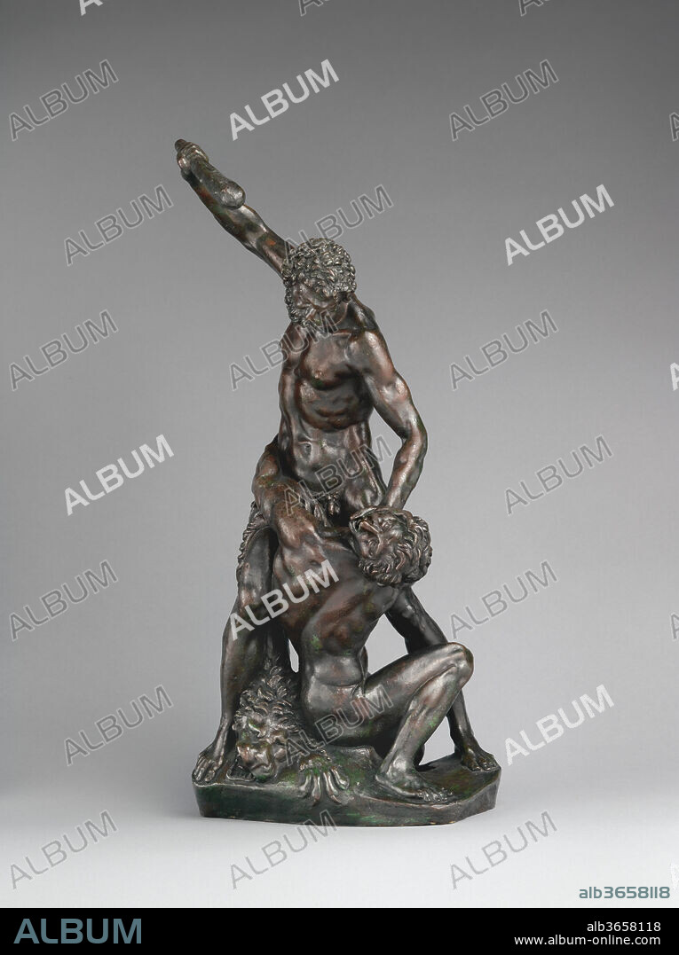 Hercules and Cacus. Artist: After a model by Michelangelo Buonarroti (Italian, Caprese 1475-1564 Rome). Culture: Italian, Florence. Dimensions: Overall (confirmed): 19 1/4 × 8 1/2 × 6 1/2 in. (48.9 × 21.6 × 16.5 cm).. Date: second half 16th century.