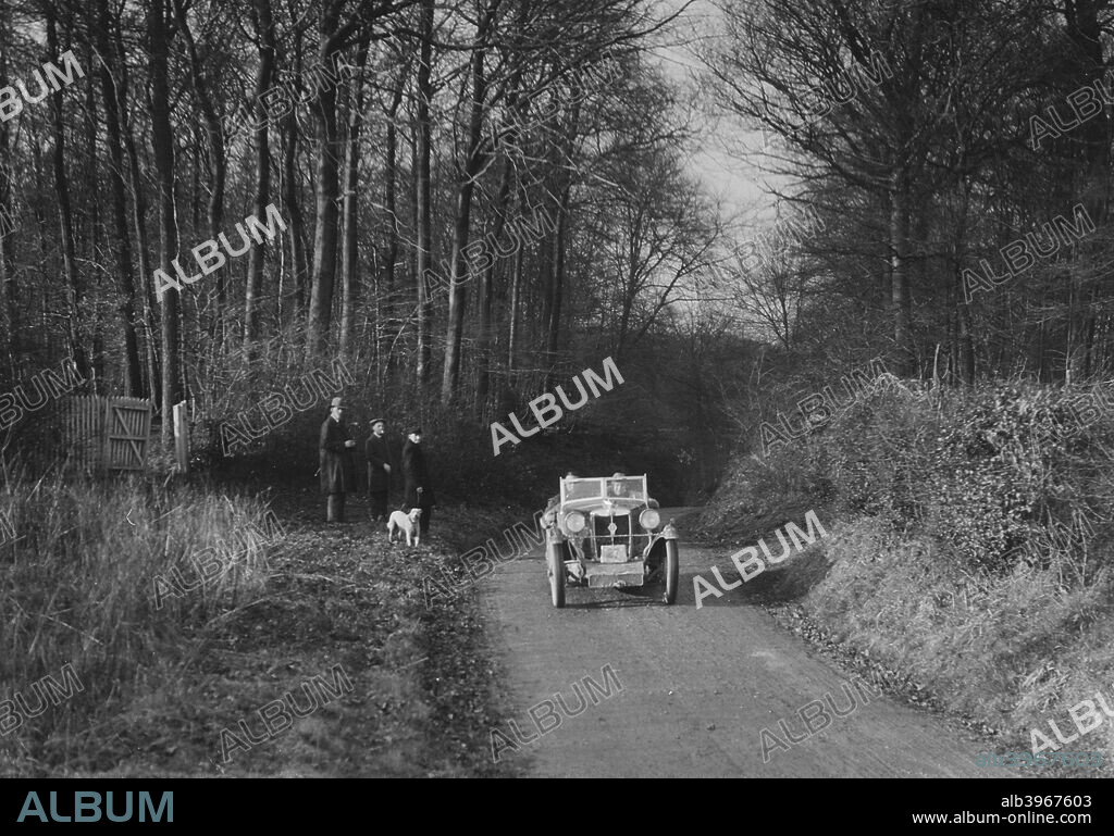 MG M Type 2-seater 847 cc.  Event Entry No: 27. Non-standard headlamps and windscreen. Place: M.G.C.C. Trial. Date: 15.2.31.