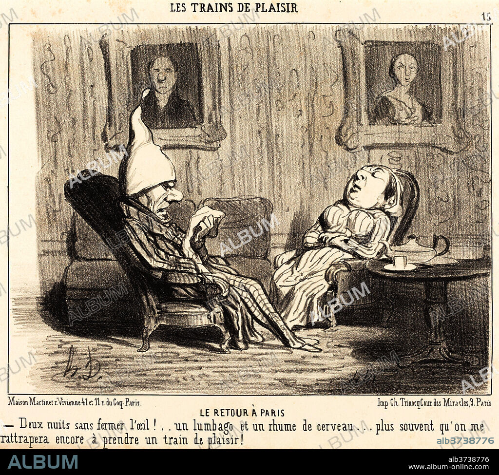 HONORé DAUMIER. Le Retour a Paris. Dated: 1852. Medium: lithograph.