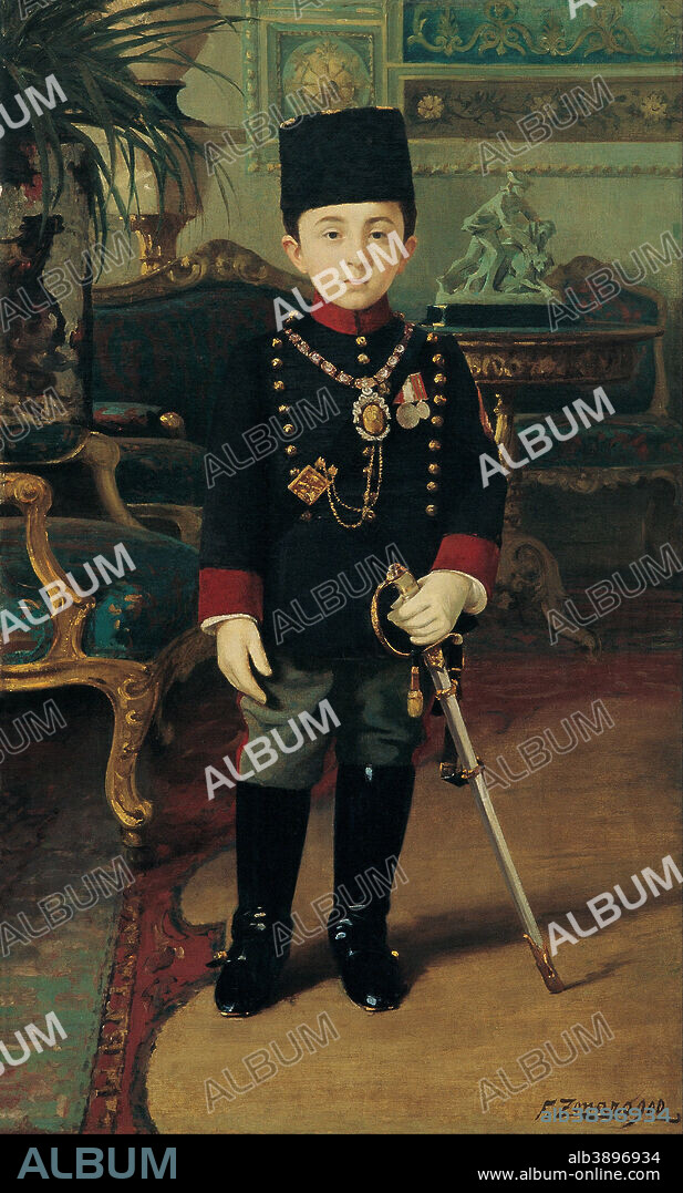 FAUSTO ZONARO. Prince Abdürrahim Efendi. Date/Period: Early 20th century. Painting. Oil on canvas. Height: 1,320 mm (51.96 in); Width: 810 mm (31.88 in).