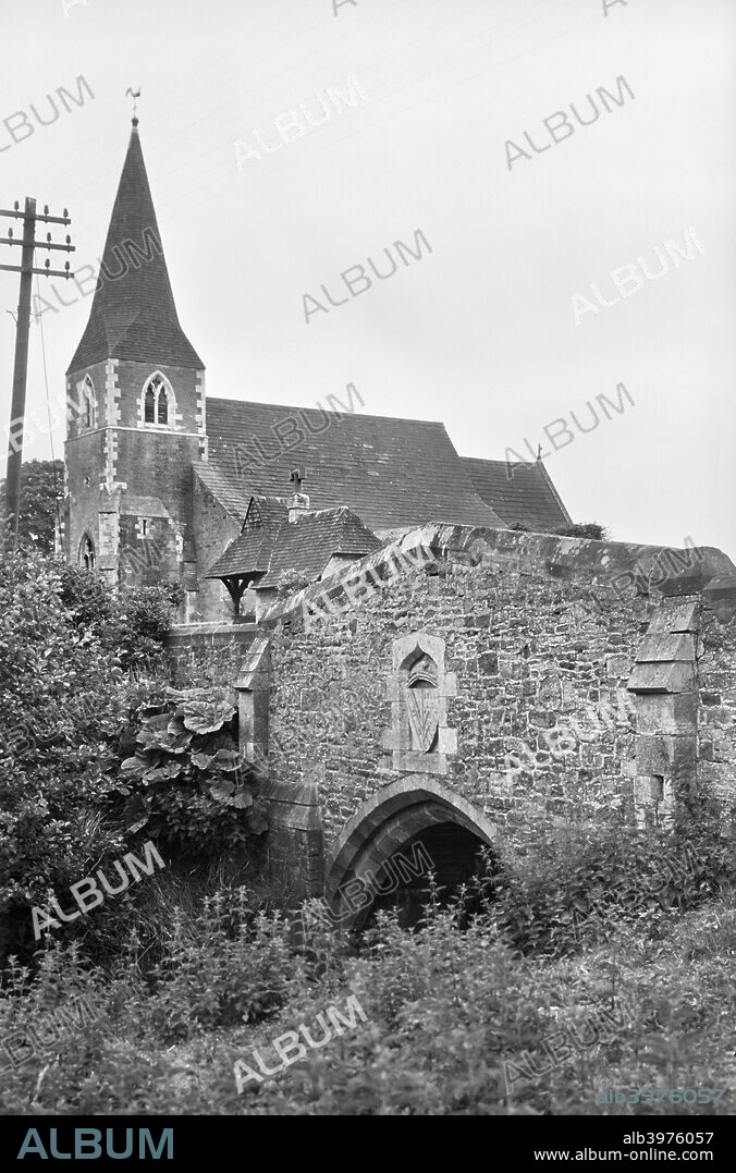 St Cuthbert's Church and bridge over Birdforth Beck, Church Lane, Sessay, North Yorkshire, 1969.
