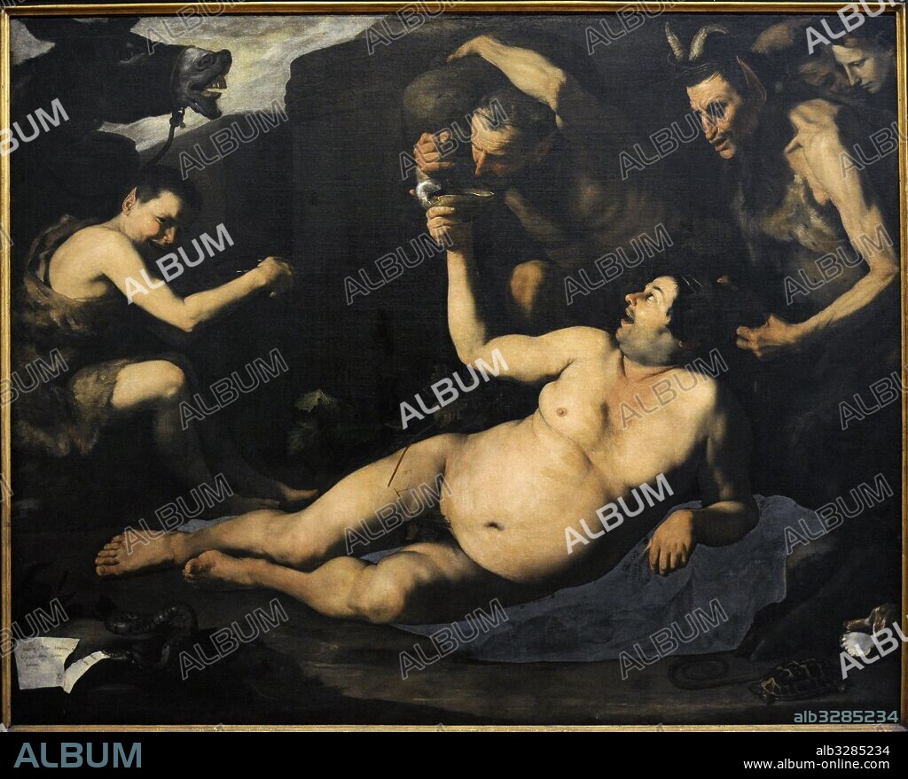 Jusepe de Ribera (1591-1652). Baroque painter. Silenus drunk, 1626. National Museum of Capodimonte. Naples. Italy.