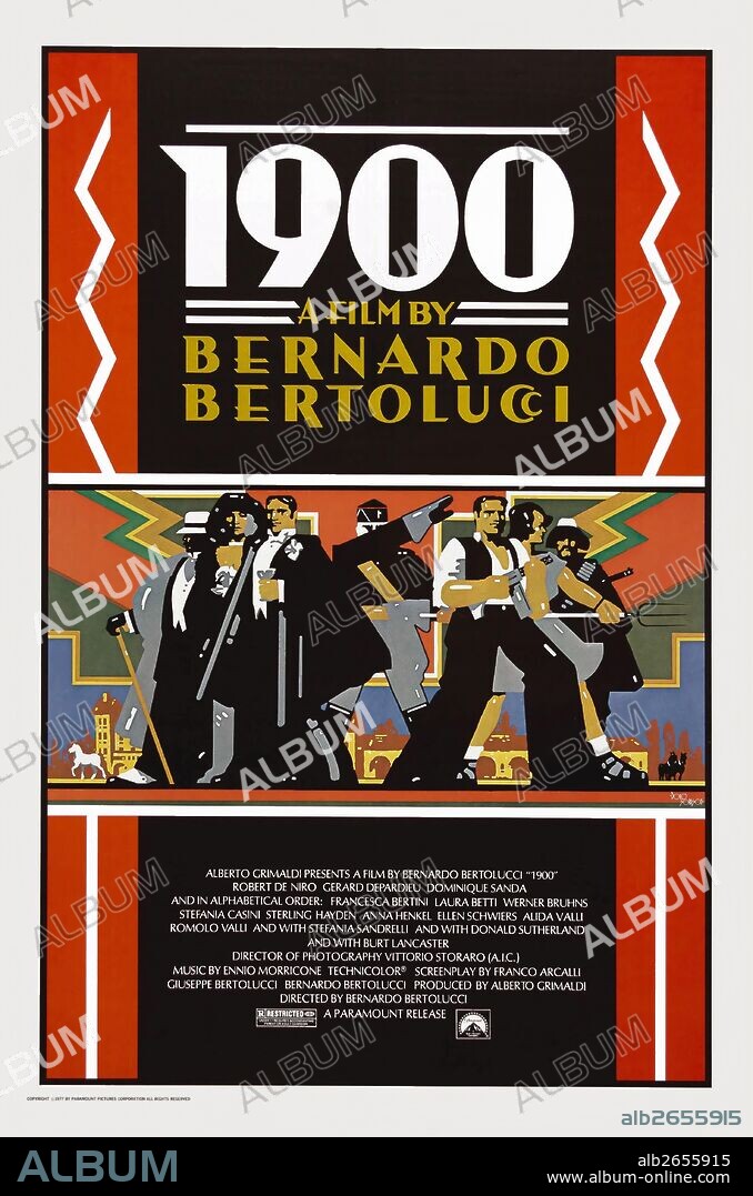 Poster de NOVECENTO, 1976, dirigida por BERNARDO BERTOLUCCI. Copyright P.E.A.