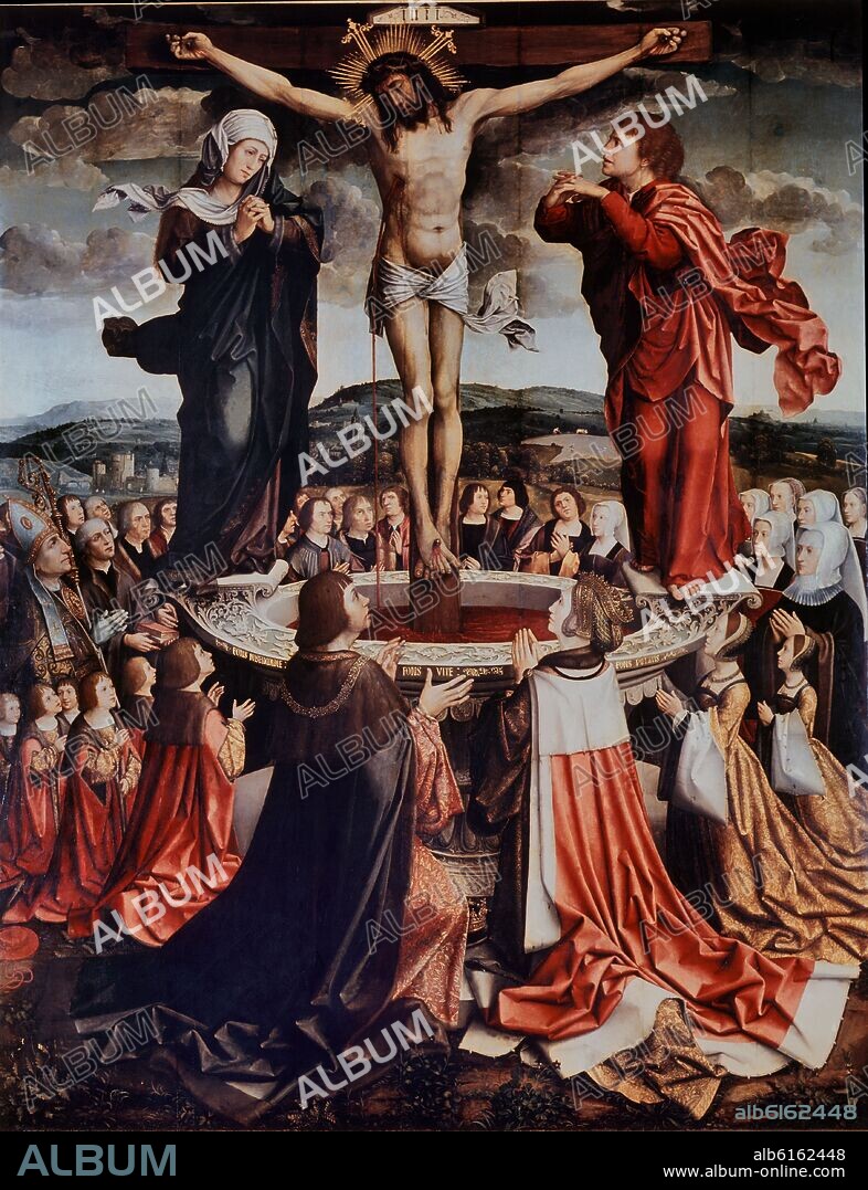 COLIJN DE COTER. FONS VITAE - 1517 - MANUEL I DE PORTUGAL Y MARIA HIJA DE LOS REYES CATOLICOS - OLEO/TABLA - 296 x 236 cm - RENACIMIENTO FLAMENCO.