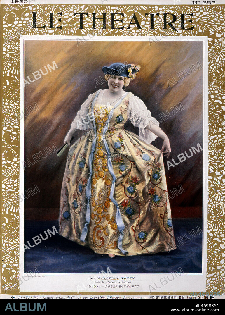 Marcelle YRVEN (1904-1949) dans le role de Madame La Baillive a l'Odeon- Robert BONTEMPS. Le Theatre, numero 383 en 1920. Credit: Collection KHARBINE-TAPABOR.