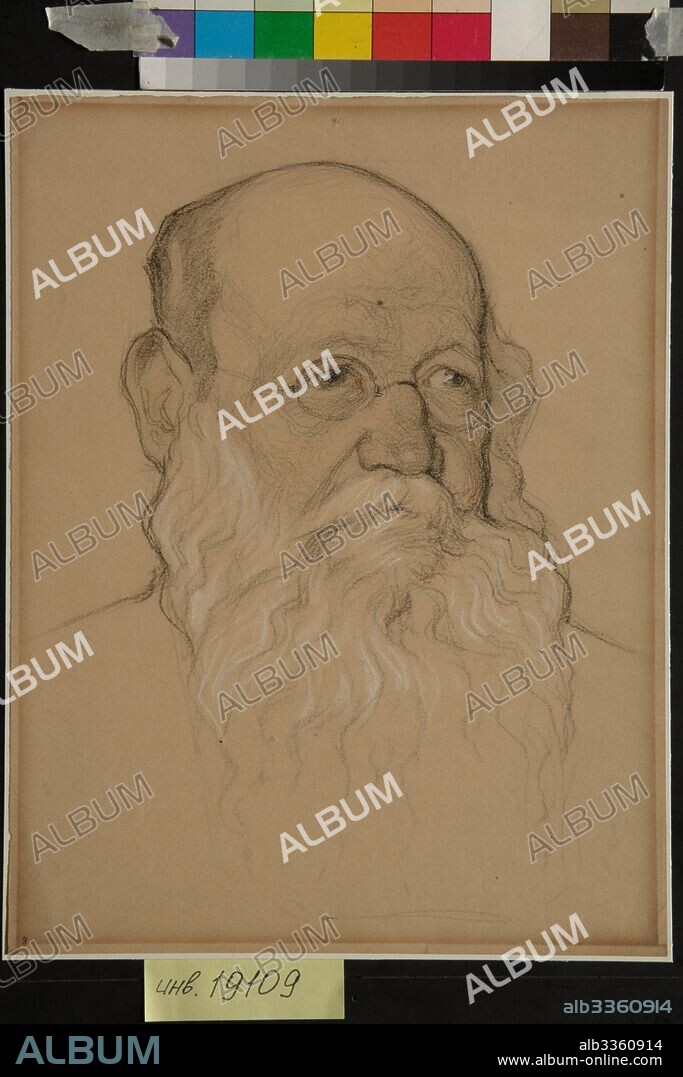 NIKOLAI ANDREEVICH ANDREEV. Portrait of the Revolutionary Count Pyotr A. Kropotkin (1842-1921).