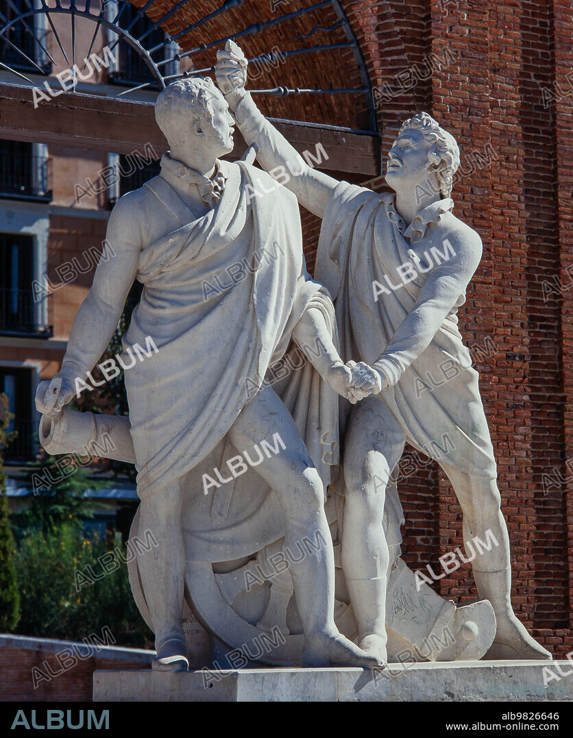 ANTONIO SOLÁ. Antonio Solà / Daoíz y Velarde, 1830, Plaza Dos de Mayo de Madrid.