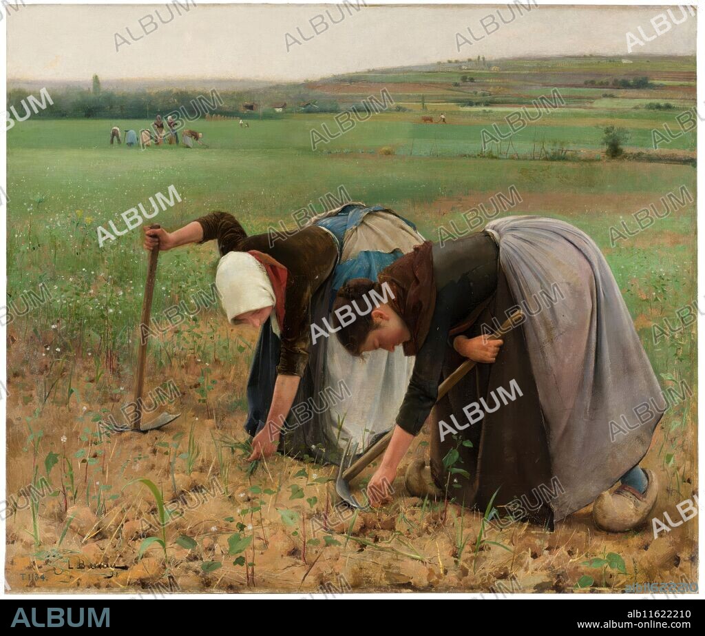 Laureano Barrau Buñol / 'Escardadoras'. 1891. Óleo sobre lienzo, 160,5 x 188 cm.