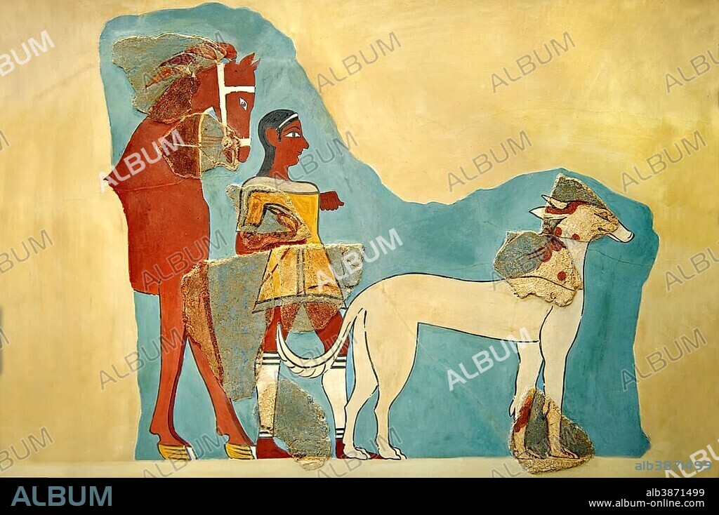 Mycenaean fresco from Tiryns, 14th - 13th century B.C., National Archaeological Museum, Athens, Greece