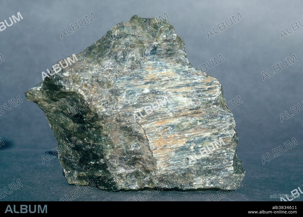 Serpentinite, a metamorphic rock made up of serpentine minerals, from Tasmania, Australia.