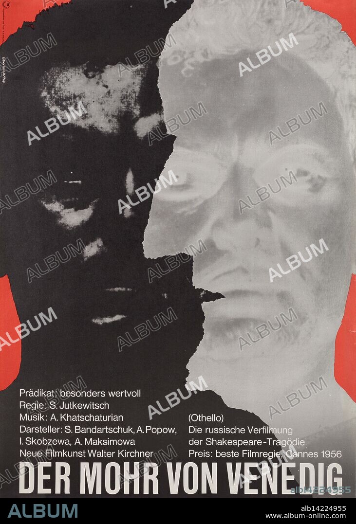 HANS HILLMANN. Movie poster "Othello" by Sergei Yutkevich.