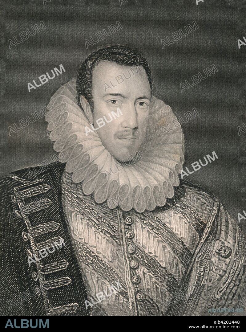 'Philip Howard, Earl of Arundel', (mid 19th century). Portrait of English nobleman Saint Philip Howard, 20th Earl of Arundel (1557-1595) who became a Catholic during the reign of Queen Elizabeth I. He spent ten years in the Tower of London, although charges of high treason were never proved. He asked the Queen, as he lay dying of dysentery, to allow him to see his wife, and his baby son who had never seen. The Queen told him that if he would return to Protestantism his request would be granted. Howard refused. He was acclaimed as a Catholic Martyr and was canonised by Pope Paul VI in 1970. 'From the original of Zucchero, in the collection of His Grace The Duke of Norfolk'. [The London Printing and Publishing Company, London].