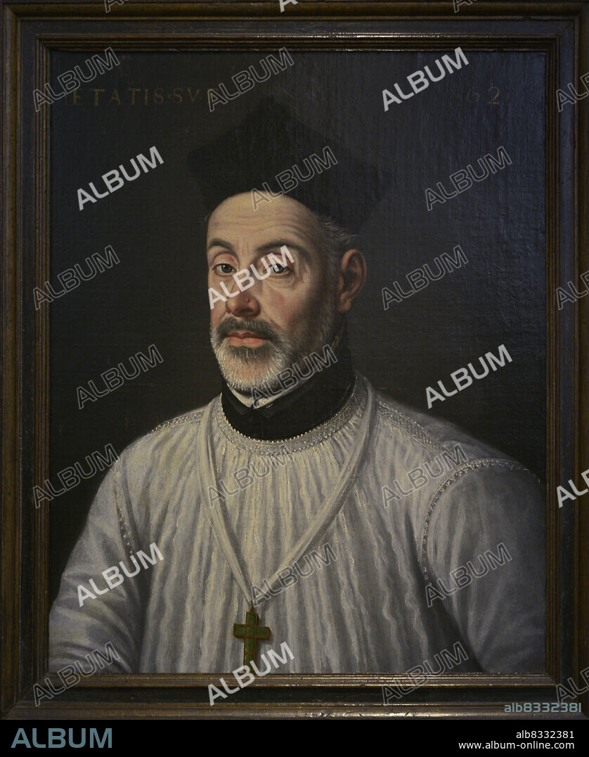 ALONSO SÁNCHEZ COELLO (1531-1588). SPANISH PAINTER.. Diego de Covarrubias y Leyva (1512-1577). Jurista, catedrático y religioso español. Retrato por Alonso Sánchez Coello (1531-1588). Oleo sobre lienzo, 1574. Museo del Greco. Toledo. Castilla-La Mancha. España.