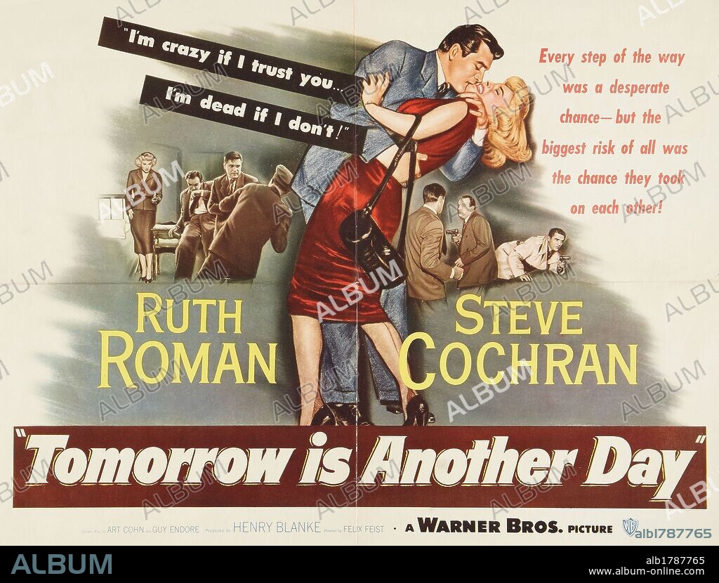 Poster de UNIDOS POR EL CRIMEN, 1951 (TOMORROW IS ANOTHER DAY), dirigida por FELIX E. FEIST. Copyright WARNER BROTHERS.