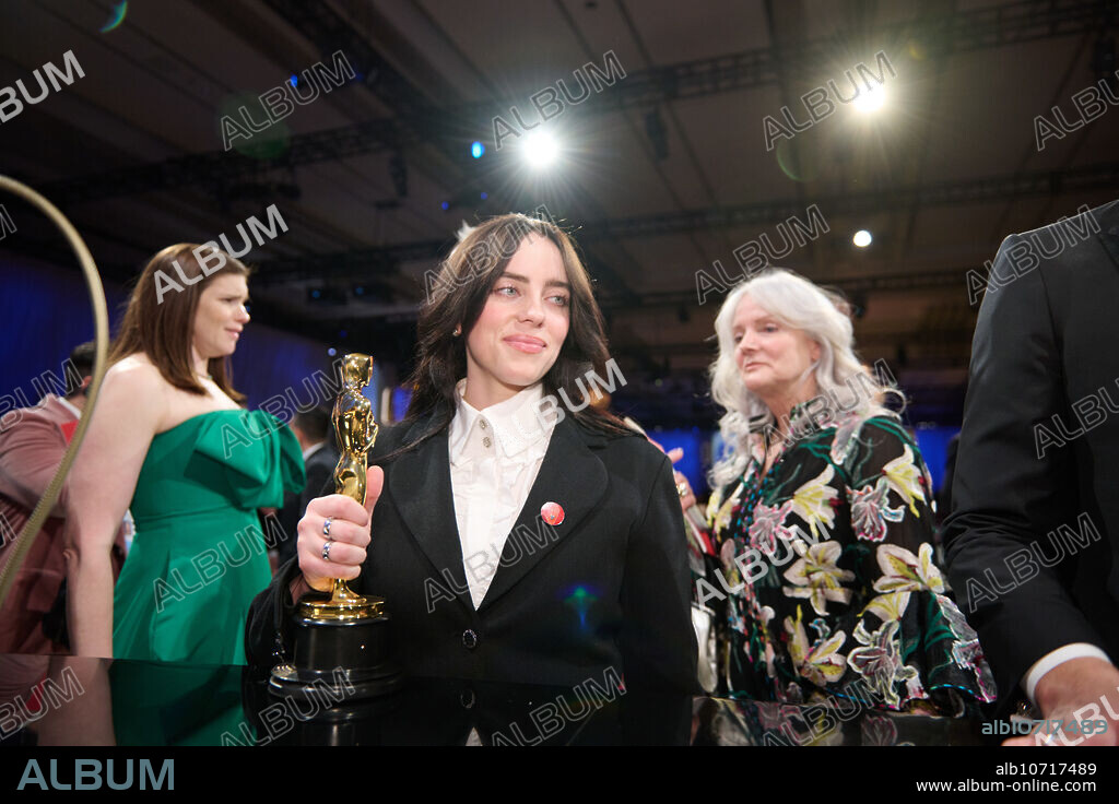 Oscar® winner Billie Eilish gets their Oscar® engraved at the Governors Ball following the live ABC telecast of the 96th Oscars® at the Dolby® Theatre at Ovation Hollywood in Los Angeles, CA, on Sunday, March 10, 2024.