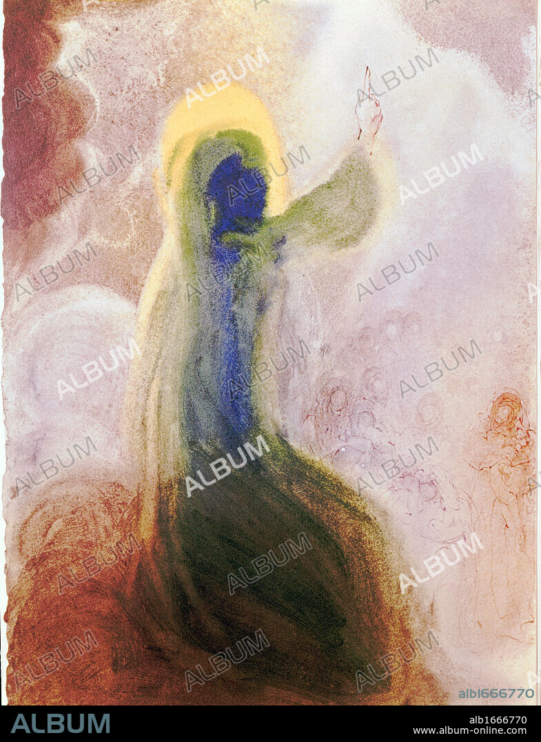 SALVADOR DALÍ. Sermon on Mount by Salvador Dali, Watercolor, 1904-1989.