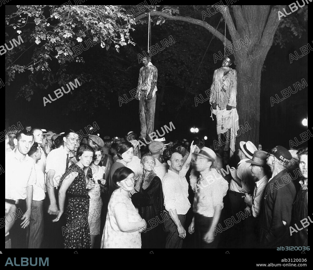 The lynching of African Americans, Thomas Shipp and Abram Smith, Marion, Indiana, 1930.