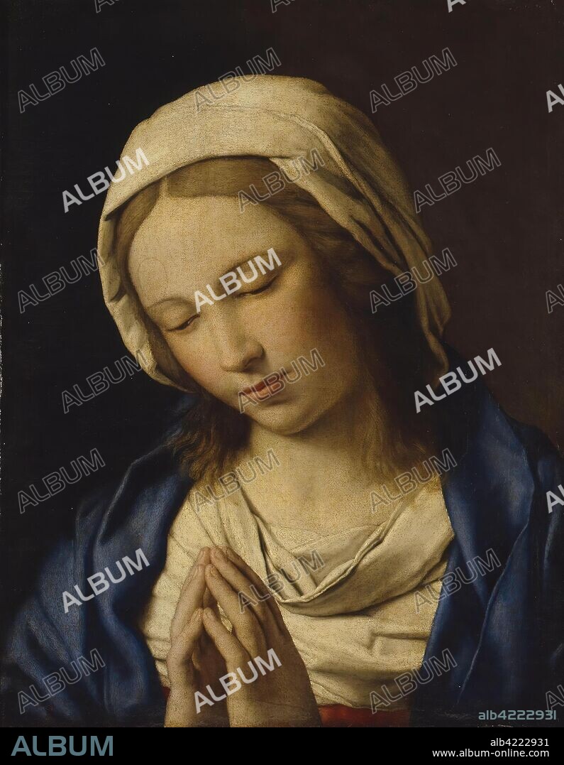 SASSOFERRATO (GIOVANNI BATTISTA SALVI). 'Praying Madonna'. Italy. Dimensions: 48x38 cm.