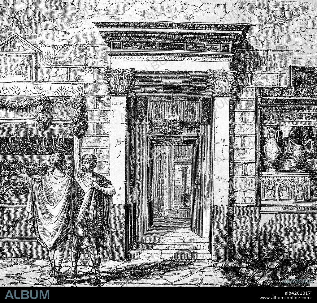 an ancient house in the city of Pompeji,  Pompey, Italy, the house of Gaius Vibius Pansa Caetronianus, the story of the ancient Rome, roman Empire.