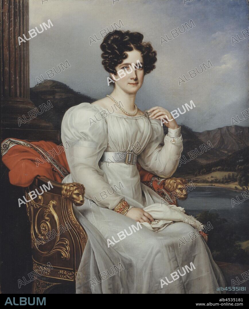 Joseph Karl Stieler, Queen Fredrika Dorotea Wilhelmina, Fredrika Dorotea Vilhelmina, 1781 - 1826, Queen of Sweden, painting, Frederica of Baden, 1826, Oil on canvas, Height, 126 cm (49.6 inches), Width, 109.5 cm, (43.1 inches).